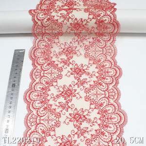 Vivid 20cm Chantilly Embroidery Black Flowers <strong>Lace</strong> Trim Polyester <strong>Fabric</strong> Nude Mesh <strong>Laces</strong> For Dresses - Product Image 6