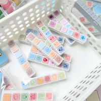 Tampon personnalisé avec logo, six boutons, tampon rond personnalisé, tampon en plastique et caoutchouc pour le bureau, tampon décoratif pour enfants