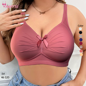 8 # Amysi 46-52D Tamanho Grande Suave Cor Sólida Moda Sutiã para Mulheres Obesas com Seios Grandes Estilo Sexy No <span class=keywords><strong>Steel</strong></span> Rim Daily Wear - Product Image 1