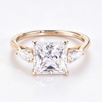 Moissanite de luxe 3ct Radiant Cut Ensemble de bagues Moissanite en argent sterling S925 Bague Moissanite certifiée GRA 4ct