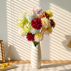 Ramo de flores artificiales de 3 cabezas, estilo marroquí, realista, de plástico y tela, decorativo para sala de estar, hogar, accesorios para bodas - Product Image 1