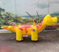 Eğlence parkı sikke işletilen animatronic çocuklar Robot dinozor sürmek