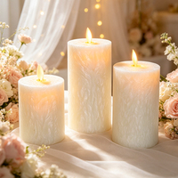 Set Lilin LED Grosir 3x4 5 6 Inci Lilin Kristal Putih Sumbu Bergerak Cahaya Hangat Dekorasi Rumah Hadiah
