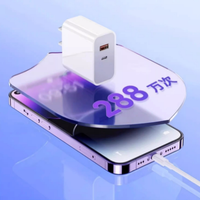 Adaptor Dinding Pengisian Cepat 20W Tipe-C dengan Material PD Gan & ABS, Fitur Jam Alarm untuk Ponsel dan Earphone