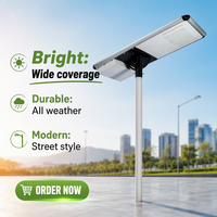 Lampadaire solaire à énergie solaire 100W-300W, boîtier en aluminium, batterie LiFePO4, télécommande, étanche IP65, éclairage extérieur pour routes et jardins