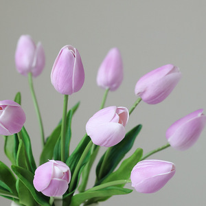 Wholesale Realistic <strong>Tulip</strong> Bouquet Bundle High Quality Soft PVC Simulation White Artificial <strong>Table</strong> Flowers - Product Image 6