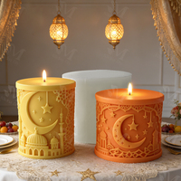 Moules à bougies islamiques J10-354 à faire soi-même - Moules en silicone en forme de croissant de lune pour outils de pâtisserie pour la décoration de l'Aïd Moubarak et du Ramadan