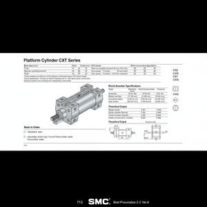 กระบอกแพลตฟอร์ม CXTL20-50นิวเมติก SMC - Product Image 1
