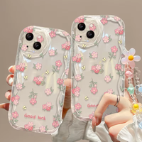 Coque de téléphone portable en TPU avec bracelet à perles de fleurs et de papillons porte-bonheur, écran plein écran, pour iPhone 6 7 8 X 11 16 Pro Max, fabriqué par BAILI
