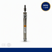 Cylindre pneumatique miniature en acier inoxydable 304 à double action, alésage 6 10 12 16 mm, cylindre à air compact pour l'automatisation industrielle