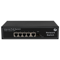 Commutateur Ethernet PoE VCOM 1000 Mbps, 4 ports, 48 V, 1GE Uplink pour l'alimentation des caméras de sécurité, des bureaux, des écoles et des applications IoT