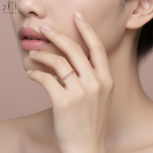 Anneaux empilables de haute qualité en gros, bijoux fins, anneaux en or rose massif 18 carats, anneau en diamant naturel, cadeau de la Saint-Valentin pour femmes - Product Image 4