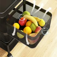 Panier en métal moderne étagère de rangement pour cuisine paniers de rangement rotatifs multifonctions étagère roues cube organisateur de fruits et légumes