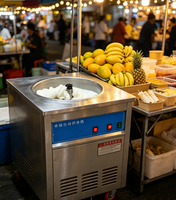 Machine commerciale automatique à un seul bac pour la préparation de rouleaux de crème glacée thaïlandaise avec lames mélangeuses pour la fabrication de yogourt frit