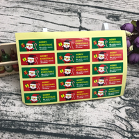 FSC-Autocollant adhésif pour emballage de pâtisserie, 18 pièces, emballage cadeau de noël, emballage, sac à biscuits, boîte à gâteaux personnalisée