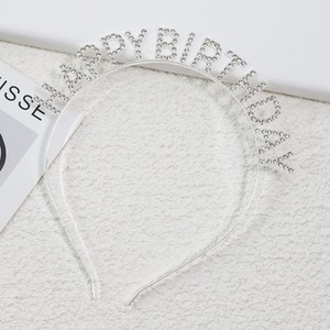 Diadema de cumpleaños con diamantes para mujer, accesorio de fiesta, diseño de letras brillantes, tocado para ocasiones de cumpleaños - Product Image 3