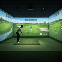 Simulateur de golf immersif à écran tactile haute précision avec logiciel de projection, kit commercial de club de golf VR, capteur à double caméra pour la maison