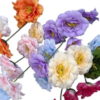 6 Tangkai Bunga Hibiscus 3 Tangkai Bunga Kain Wol Buatan Teknik Embos Tulang Dekorasi Pernikahan Area Sambutan Hotel