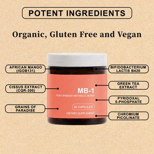 อินทรีย์มังสวิรัติและปราศจากกลูเตน MB-1แคปซูลมอบประสบการณ์การเผาผลาญและการเผาผลาญไขมันที่มีประสิทธิภาพอย่างที่ไม่เคยมีมาก่อน! - Product Image 4