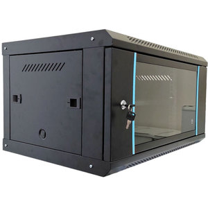 6U Wall Mount Rack <b>Cabinet</b> 60x45x35cm With Glass Door And Lock For <b>Network</b> Equipment - Product Image 1