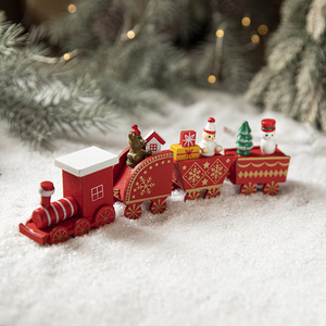 Décoration de <span class=keywords><strong>train</strong></span> en bois peint pour Noël, ornement créatif pour les fêtes - Product Image 3