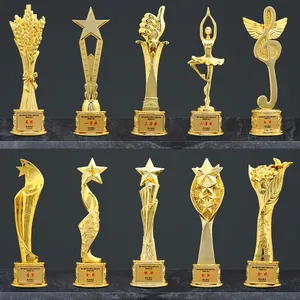 Toptan promosyon yüksek kaliteli Metal kupa jimnastik futbol ödülü madalya altın spor futbol topu kupa