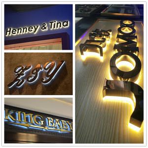 Logo del segno retroilluminato a Led con lettera del canale 3D personalizzato da parete esterna con alfabeto luminoso e retroilluminato - Product Image 4