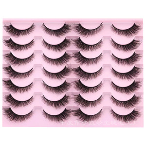 Faux cils 14 paires de cils wispy cat eye cils vison 8D volume moelleux doux faux cils pack pour auto-application à la maison - Product Image 1