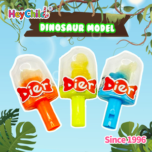 Bonbons en gros, étiquette privée personnalisée, bonbons en vrac, sucettes en forme de dinosaure, sifflet, 3 saveurs de fruits assorties, jouet interactif pour enfants - Product Image 2