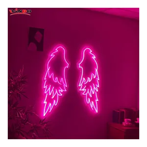 Dropshipping Free Design Custom Led Neon Light Name Custom Drop Shipping Angle Wings Neon Sign
