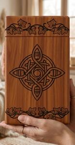 Urna Decorativa de Madera para Cenizas de Cremación |   Urna Funeraria Floral Tallada a Mano para Exhibición en el Hogar, por Exportadores - Product Image 3