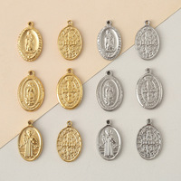 CYNYA 59 pièces en acier inoxydable vierge marie chapelet mâle non terni femelle titane acier crucifix collier chaîne de cavalier
