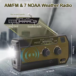 MEDING-Linterna de emergencia con manivela, Radio solar de supervivencia, NOAA Weather Noodradio para lámpara de lectura - Product Image 4