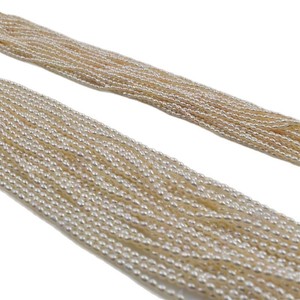 Collier de perles d'eau douce naturelles de forme riz, 2,5-4 mm, forte brillance, produit semi-fini, accessoires de bricolage, perles en vrac - Product Image 5