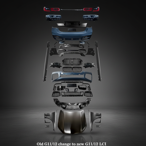Kit de Carrocería de PP+Hierro para <span class=keywords><strong>BMW</strong></span> Serie <span class=keywords><strong>7</strong></span> G11 G12 <span class=keywords><strong>2015</strong></span>, Actualización al Nuevo Modelo 2022 LCI Facelift, Ensamblaje de Parachoques y Faros Delanteros - Product Image 3