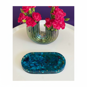 Plateau décoratif en résine de plusieurs couleurs, organisateur de cosmétiques, décoration d'intérieur, plateau ovale en résine, plateau de coiffeuse, haute qualité - Product Image 1