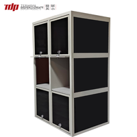 TERMEIN en stock – Meuble de rangement autoportant à 3 niveaux en acrylique et métal, grande capacité, avec serrure à code