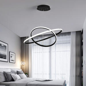 Lámpara colgante de círculo de 3 anillos moderna nórdica, lámpara LED redonda de lujo para comedor y sala de estar para oficina en casa - Product Image 3