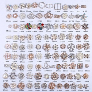Hot Pearl Flower Disc Drill Hebilla Delicado Rhine-diamante Aleación Manual DIY Accesorios para el cabello Materiales Botón - Product Image 3