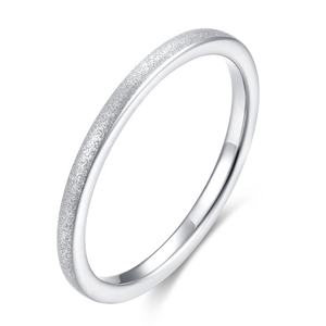 OAHLAN Roségold/Silber Schlanke Verlobung versprechen Ringe Sandstrahlen Wolfram Ringe 2mm Wolfram Eheringe Ring für Frauen - Product Image 4