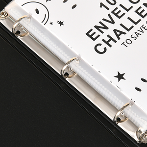 कस्टम लोगो 100 लिफाफे की बचत चुनौती 3 रिंग फ़ोल्डर स्ट्रैप फैशनेबल 4-पॉकेट बाइंडर स्कूल नकद भंडारण प्रेरित बटुए - Product Image 4