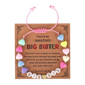 <span class=keywords><strong>Bracelet</strong></span> à perles lettres pour femme avec motif étoile et cœur, couleur or, réglable, en acrylique et résine/lucite, cadeau <span class=keywords><strong>GRANDE</strong></span> FRÈRE - Product Image 3