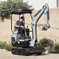 Mini-excavatrice sur chenilles 1,2 tonne, 2 tonnes, 1,5 tonne, prête à l'expédition, en stock, CE EPA EURO 5, hydraulique, pour jardin