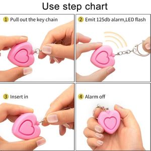 Promotion : Alarme personnelle anti-agression à décibels élevés avec lumière LED en forme de cœur, dispositif d'autodéfense durable pour femmes et enfants - Product Image 3