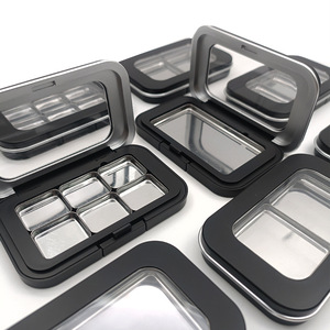 Empty Eyeshadow Palette <b>Box</b> With Magnet 2 Color Refill Tray Cosmetic Packaging <b>Makeup</b> Organizer Plastic Blow Molding - Product Image 1