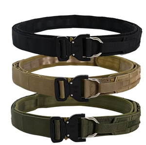 เข็มขัดยุทธวิธี GB00306 โพลีเอสเตอร์ ไนลอน สีดำ สีกากี สีเขียว ระบายอากาศได้ดี 2 ชั้น พร้อมห่วงเกี่ยวสำหรับกู้ภัยและการต่อสู้ - Product Image 1