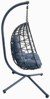 Fauteuil suspendu avec support et coussin rembourré, style bohème, chaise balançoire résistante à l'eau pour jardin, terrasse, balcon ou intérieur