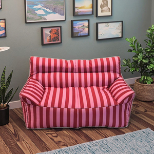 Divano Pouf 2025 per Due Persone con Design a Righe e <span class=keywords><strong>Poltrona</strong></span>, Solo Rivestimento Impermeabile per Esterni e Interni - Product Image 5