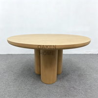 Meubles de salle à manger personnalisés américains OAKEN Factory, table à manger cylindrique, design minimaliste, meubles en bois massif pour la maison