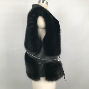 Custom <strong>Girls</strong> <strong>Gilet</strong> in Pelliccia Sintetica Women's Vests Waistcoats Pu Leather Faux Fur Vest Chaleco De Piel Sintetica - Product Image 3